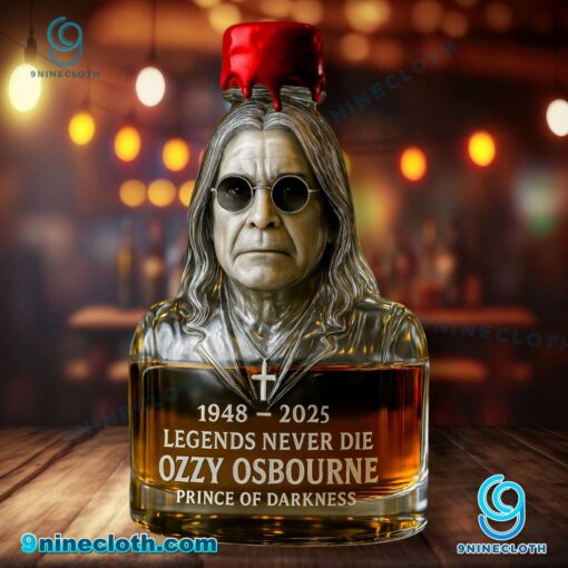 Ozzy Osbourne Legends Never Die 1948-2025 Custom Whiskey Bottle 5A2eyux