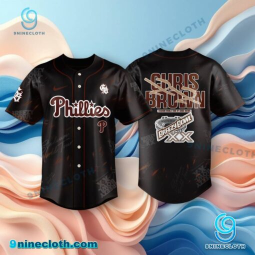 Philadelphia Phillies X Chris Brown Breezy Bowl XX Tour 2025 Baseball Jersey BAcpvK5