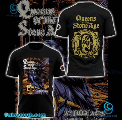 Queens Of The Stone Age The End Is Nero Tour Zagreb Croatia 2025 T-shirt fOuRq9G