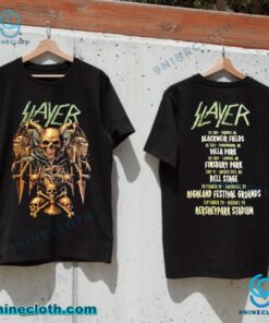Slayer Farewell Tour 2025 Multi Skull Throne Art Unisex T-shirt e0Q3q6y