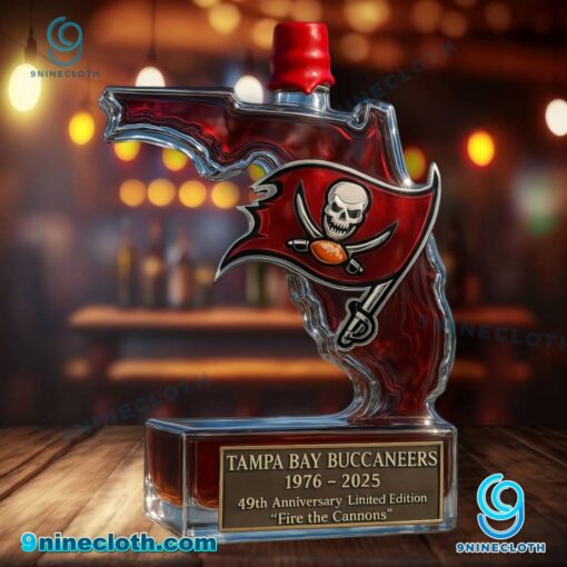 Tampa Bay Buccaneers 1976-2025 49th Anniversary Custom Whiskey Bottle KrsgR4O