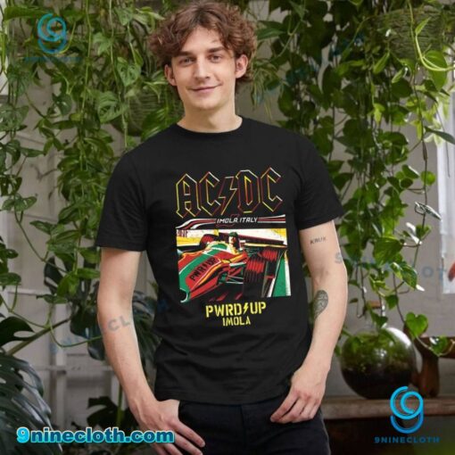 ACDC Imola Italy Pwr Up f1 racing T-shirt PhW6NEV