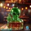 Alien Middle Finger Funny Custom Whiskey Bottle-c EbG02c6