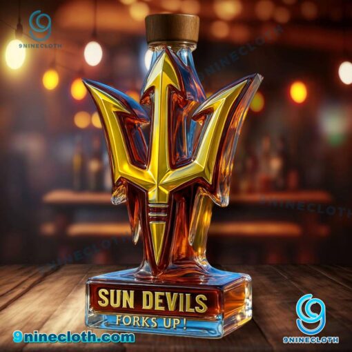 Arizona State Sun Devils Forks Up Custom Whiskey Bottle p8AQ0c2