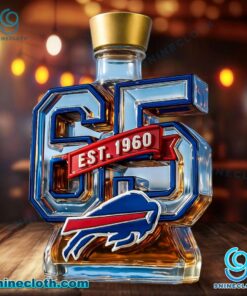 Buffalo Bills Est 1960 65th Anniversary Custom Whiskey Bottle MDBmSlq