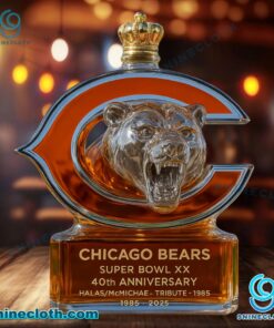 Chicago Bears Super Bowl XX 40th Anniversary Custom Whiskey Bottle 0gLDckC