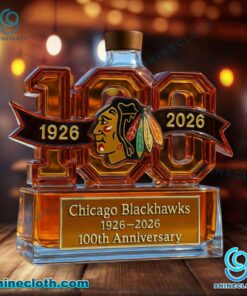 Chicago Blackhawks 1926-2026 100th Anniversary Whiskey Bottle ghxrFoc