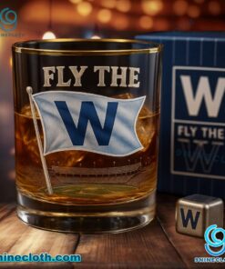 Chicago Cubs Fly The W Flag Whiskey Glass Epl0iqY