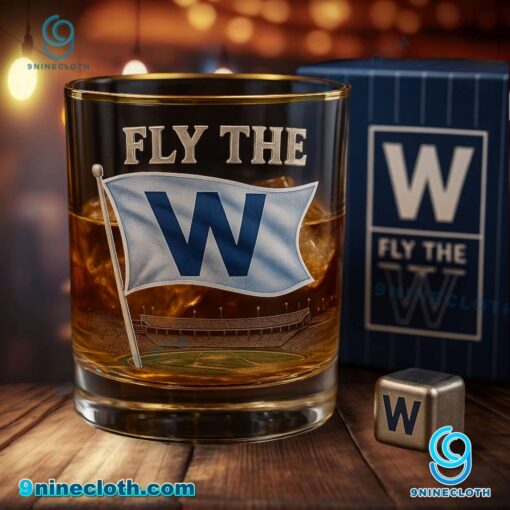 Chicago Cubs Fly The W Flag Whiskey Glass Epl0iqY