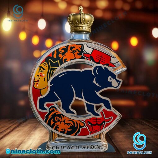 Chicago Sport Teams Chicago Strong Whiskey Bottle qvIVwSn