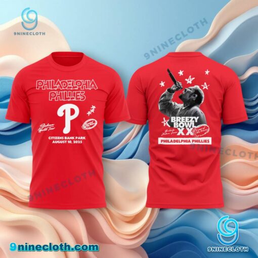 Chris Brown Breezy Bowl XX Philadelphia Phillies T-shirt XQRBoPd