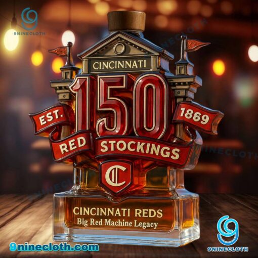 Cincinnati Reds 150th Anniversary Big Red Machine Legacy Whiskey Bottle moCMk28