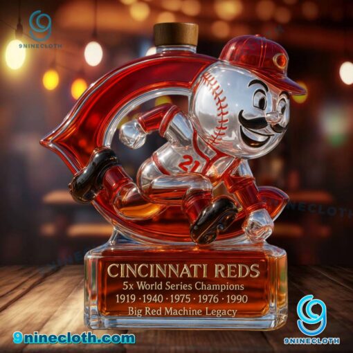 Cincinnati Reds 5x World Series Champions Custom Whiskey Bottle kA79xjL