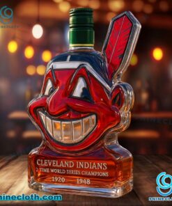 Cleveland Indians 2 Time World Series Champions Custom Whiskey Bottle rUD3ioe