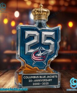 Columbus Blue Jackets 25th Anniversary 2000-2025 Custom Whiskey Bottle GEF3uaI