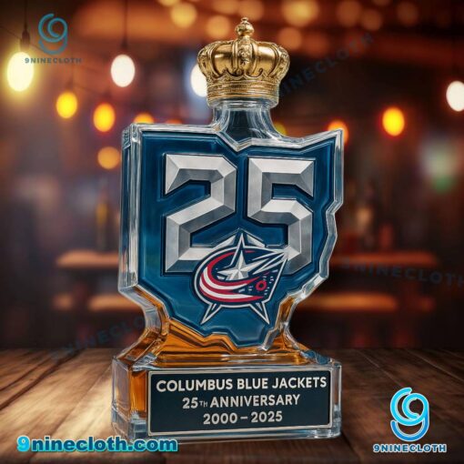 Columbus Blue Jackets 25th Anniversary 2000-2025 Custom Whiskey Bottle GEF3uaI