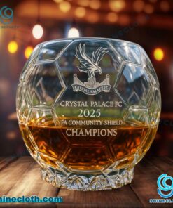 Crystal Palace FC 2025 FA Community Shield Champions Whiskey Glass SCsKVM0