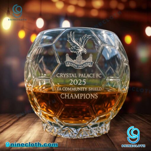 Crystal Palace FC 2025 FA Community Shield Champions Whiskey Glass SCsKVM0