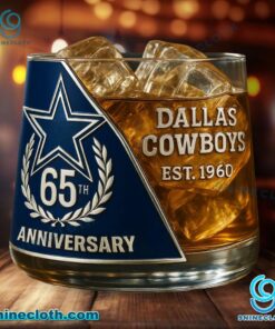 Dallas Cowboys 65th Anniversary Whiskey Glass 6bMO2vs