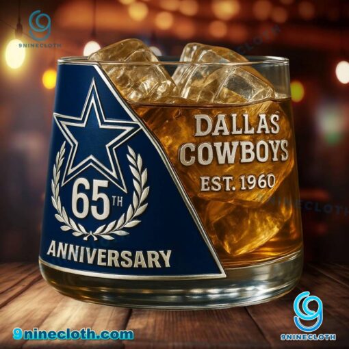 Dallas Cowboys 65th Anniversary Whiskey Glass 6bMO2vs