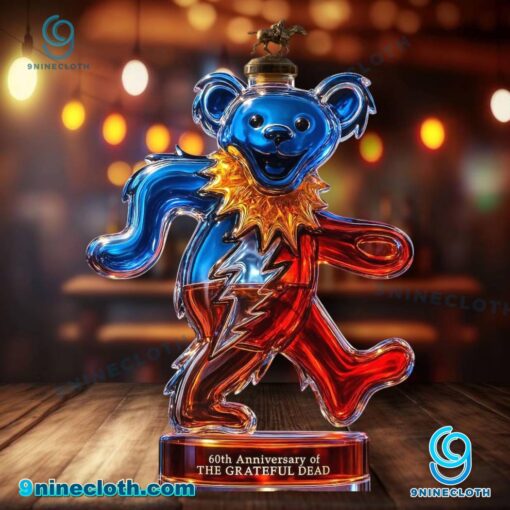 Dancing Bear 60th Anniversary Of Grateful Dead Custom Whiskey Bottle hYBNm5P