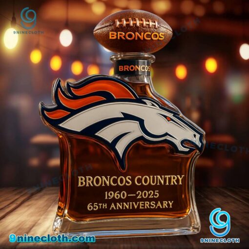 Denver Broncos 65th Anniversary 1960-2025 Broncos Country Whiskey Bottle P8ELyYQ