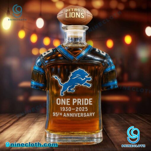 Detroit Lions One Pride 1930-2025 95th Anniversary Jersey Whiskey Bottle sKTymGd