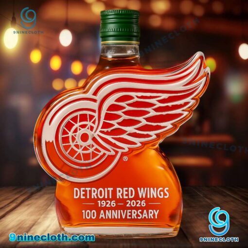 Detroit Red Wings 100th Anniversary 1926-2026 Custom Whiskey Bottle vBzVU1j