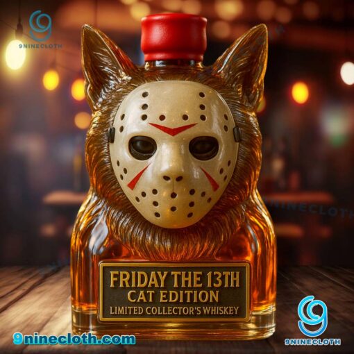 Friday The 13th Cat Edition Custom Whiskey Bottle WrkH9T6
