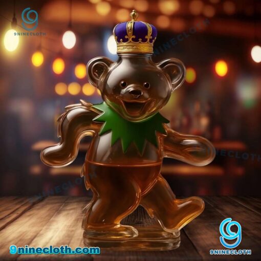 Grateful Dead Dancing Bear Custom Whiskey Bottle AuKLiMZ