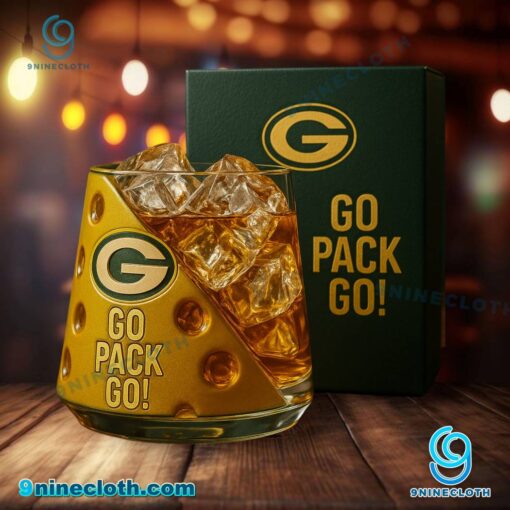Green Bay Packers Go Pack Go Cheesehead Whiskey Glass rsHiFWv