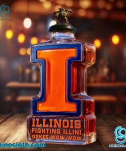 Illinois Fighting Illini Oskee Wow-wow Custom Whiskey Bottle blFHqC1