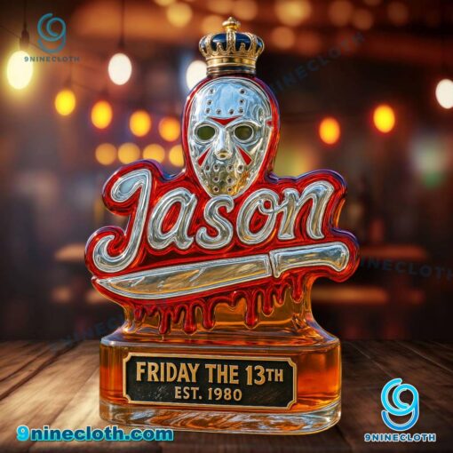 Jason Voorhees Friday The 13th Custom Whiskey Bottle IxQ90Bs