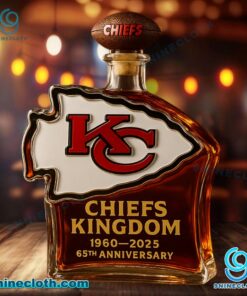 Kansas City Chiefs 65th Anniversary 1960-2025 Chiefs Kingdom Whiskey Bottle o2ah6IU