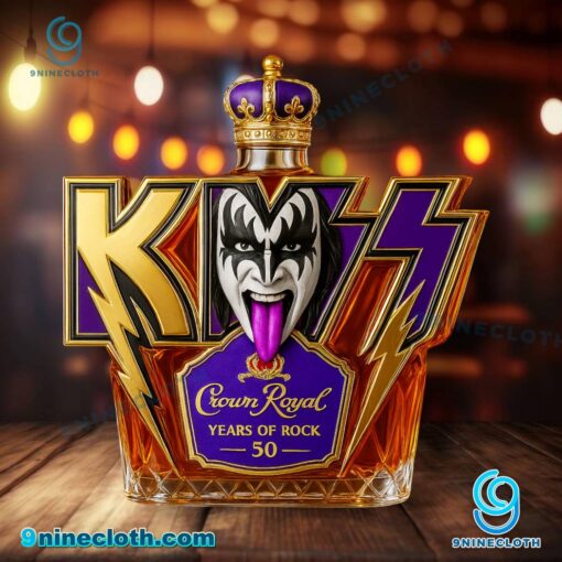 Kiss 50 Years Of Rock Custom Whiskey Bottle 7RYNMex