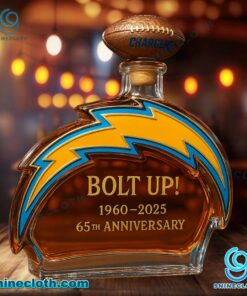 Los Angeles Chargers Bolt Up 65th Anniversary 1960-2025 Whiskey Bottle kGAhyL4