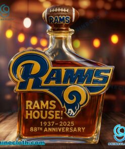 Los Angeles Rams 88th Anniversary 1937-2025 Rams House Whiskey Bottle lnC1DFx