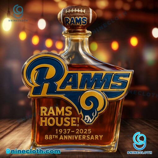 Los Angeles Rams 88th Anniversary 1937-2025 Rams House Whiskey Bottle lnC1DFx