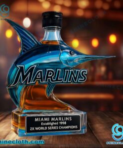 Miami Marlins 2x World Series Champions Whiskey Bottle NovOwCt