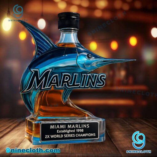 Miami Marlins 2x World Series Champions Whiskey Bottle NovOwCt