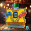 Michigan Pride Detroit Lions,detroit Tigers And Detroit Red Wings Custom Whiskey Bottle-b RCHijJd