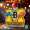 Michigan Pride Detroit Lions,detroit Tigers And Detroit Red Wings Custom Whiskey Bottle-x Th0sJa8