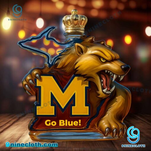 Michigan Wolverines Go Blue Custom Whiskey Bottle BNc8fth