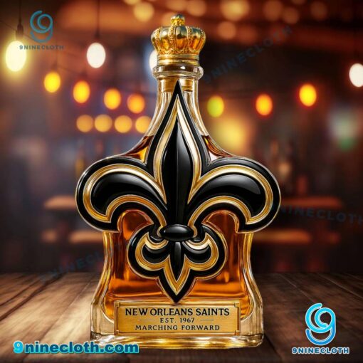 New Orleans Saints Marching Forward Custom Whiskey Bottle NcJCe4i