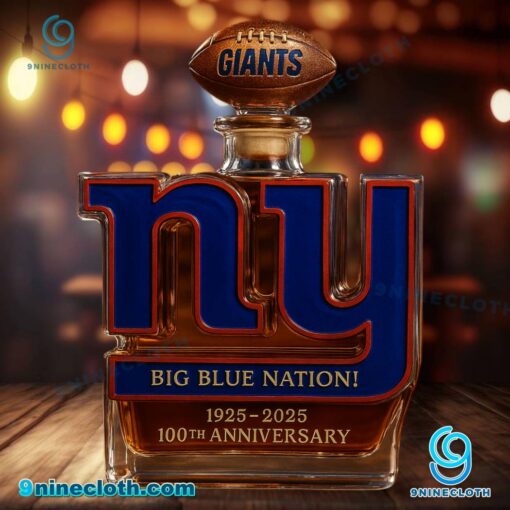 New York Giants Big Blue Nation 100th Anniversary 1925-2025 Whiskey Bottle r8m7U1o