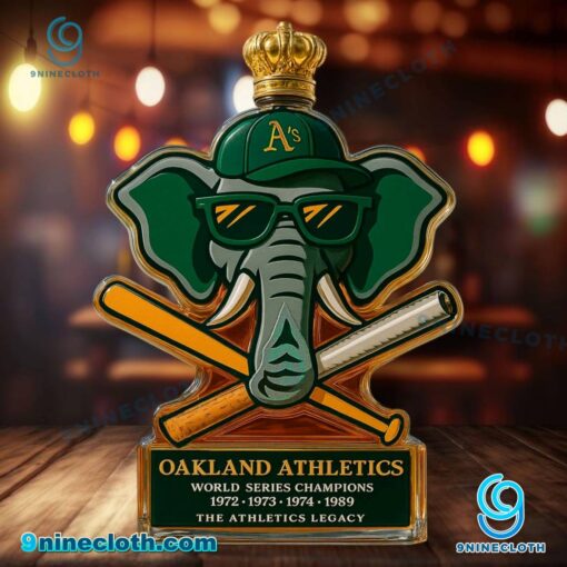 Oakland Athletics World Series Champiosn 1972 1973 1974 1989 Custom Whiskey Bottle zI63QeM