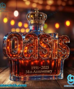 Oasis 34th Anniversary 1991-2025 Custom Whiskey Bottle 5HDrP7Y