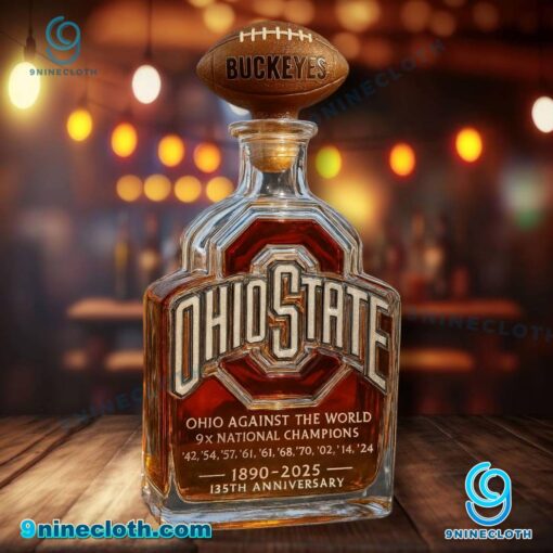 Ohio Against The World 9x National Champions 135th Anniversary Whiskey Bottle sh6w5kb