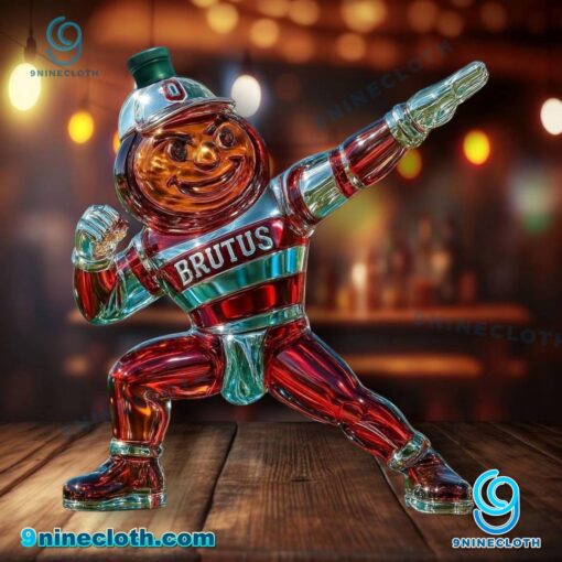 Ohio State Buckeyes Mascot Brutus Buckeye Custom Whiskey Bottle KzSJZNF