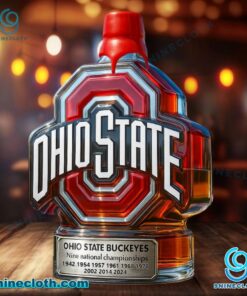 Ohio State Buckeyes Nine National Championships Custom Whiskey Bottle LUNdpaq